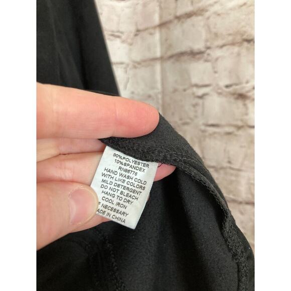 209 WST 38 Shirt Womens Small Black Microsuede Short Sleeve Zip Back Scoop Neck - Picture 13 of 13